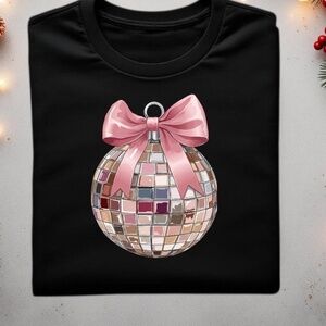 Coquette Dreams & Disco T-shirt XXL-3XL Unisex black long sleeve Happy new year